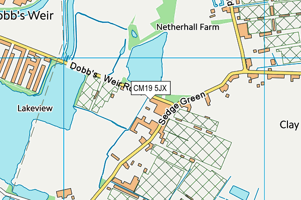 CM19 5JX map - OS VectorMap District (Ordnance Survey) CM19 5JX map - OS VectorMap District (Ordnance Survey)