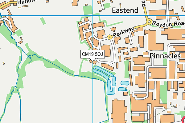 CM19 5QJ map - OS VectorMap District (Ordnance Survey) CM19 5QJ map - OS VectorMap District (Ordnance Survey)