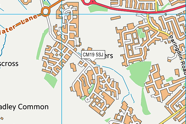 CM19 5SJ map - OS VectorMap District (Ordnance Survey) CM19 5SJ map - OS VectorMap District (Ordnance Survey)