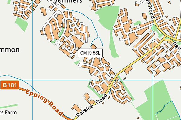 CM19 5SL map - OS VectorMap District (Ordnance Survey) CM19 5SL map - OS VectorMap District (Ordnance Survey)