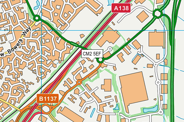 CM2 5EF map - OS VectorMap District (Ordnance Survey) CM2 5EF map - OS VectorMap District (Ordnance Survey)