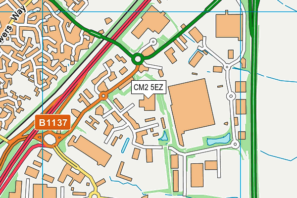 CM2 5EZ map - OS VectorMap District (Ordnance Survey) CM2 5EZ map - OS VectorMap District (Ordnance Survey)