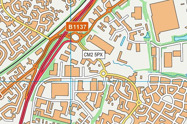 CM2 5PX map - OS VectorMap District (Ordnance Survey) CM2 5PX map - OS VectorMap District (Ordnance Survey)