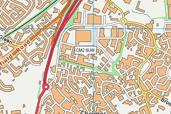 CM2 6UW map - OS VectorMap District (Ordnance Survey) CM2 6UW map - OS VectorMap District (Ordnance Survey)