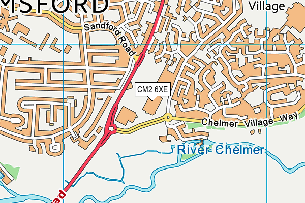 CM2 6XE map - OS VectorMap District (Ordnance Survey) CM2 6XE map - OS VectorMap District (Ordnance Survey)