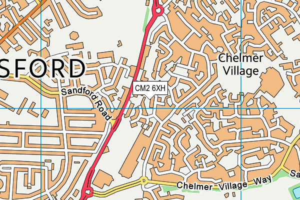 CM2 6XH map - OS VectorMap District (Ordnance Survey) CM2 6XH map - OS VectorMap District (Ordnance Survey)