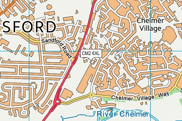 CM2 6XL map - OS VectorMap District (Ordnance Survey) CM2 6XL map - OS VectorMap District (Ordnance Survey)