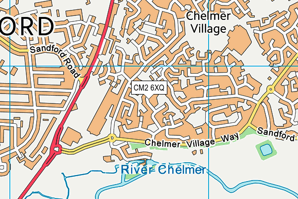 CM2 6XQ map - OS VectorMap District (Ordnance Survey) CM2 6XQ map - OS VectorMap District (Ordnance Survey)