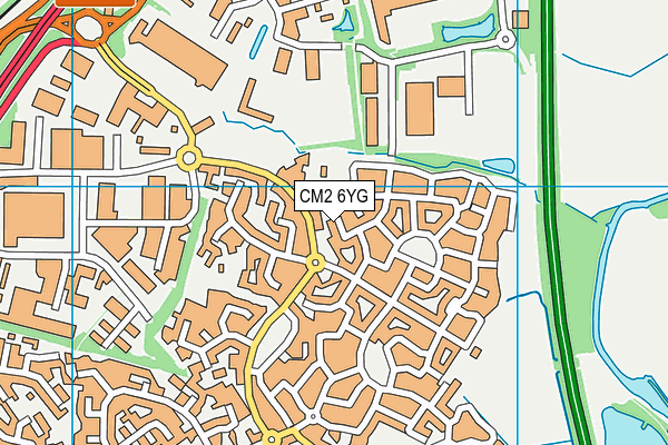 CM2 6YG map - OS VectorMap District (Ordnance Survey) CM2 6YG map - OS VectorMap District (Ordnance Survey)