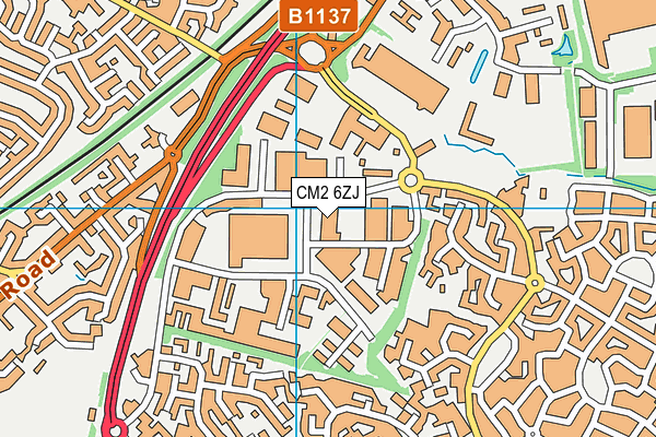 CM2 6ZJ map - OS VectorMap District (Ordnance Survey) CM2 6ZJ map - OS VectorMap District (Ordnance Survey)