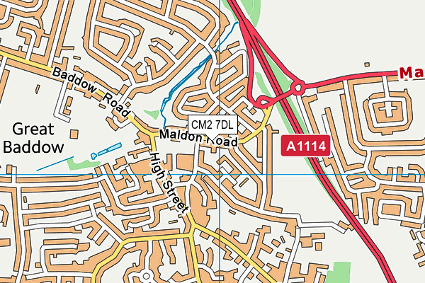 CM2 7DL map - OS VectorMap District (Ordnance Survey) CM2 7DL map - OS VectorMap District (Ordnance Survey)