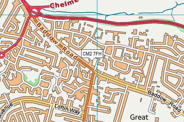 CM2 7FH map - OS VectorMap District (Ordnance Survey) CM2 7FH map - OS VectorMap District (Ordnance Survey)