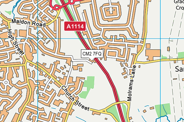 CM2 7FQ map - OS VectorMap District (Ordnance Survey) CM2 7FQ map - OS VectorMap District (Ordnance Survey)