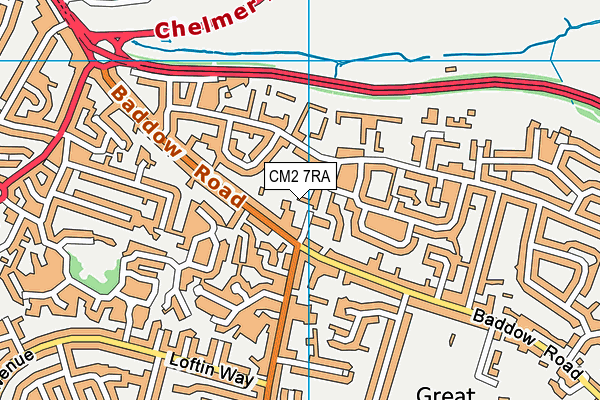 CM2 7RA map - OS VectorMap District (Ordnance Survey) CM2 7RA map - OS VectorMap District (Ordnance Survey)