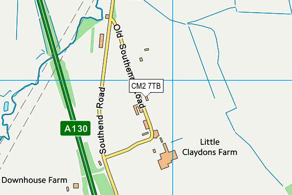 CM2 7TB map - OS VectorMap District (Ordnance Survey) CM2 7TB map - OS VectorMap District (Ordnance Survey)