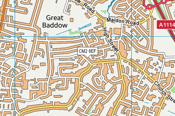 CM2 8EF map - OS VectorMap District (Ordnance Survey) CM2 8EF map - OS VectorMap District (Ordnance Survey)
