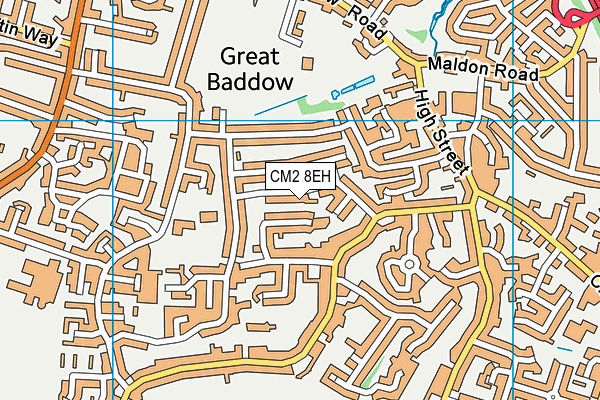 CM2 8EH map - OS VectorMap District (Ordnance Survey) CM2 8EH map - OS VectorMap District (Ordnance Survey)