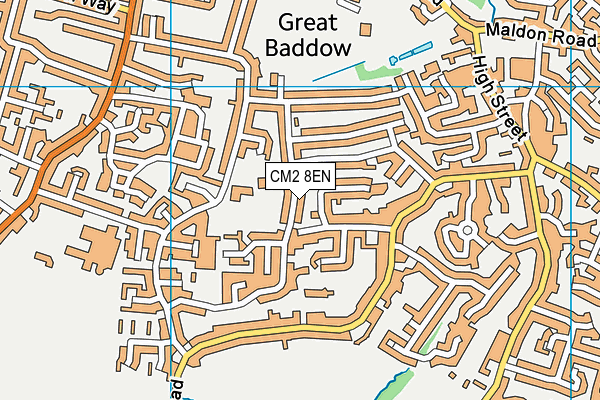 CM2 8EN map - OS VectorMap District (Ordnance Survey) CM2 8EN map - OS VectorMap District (Ordnance Survey)