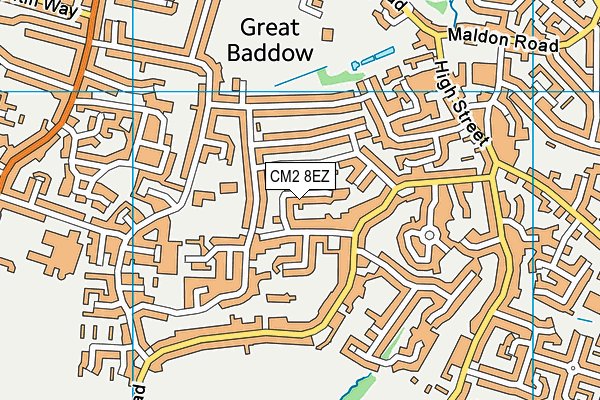 CM2 8EZ map - OS VectorMap District (Ordnance Survey) CM2 8EZ map - OS VectorMap District (Ordnance Survey)