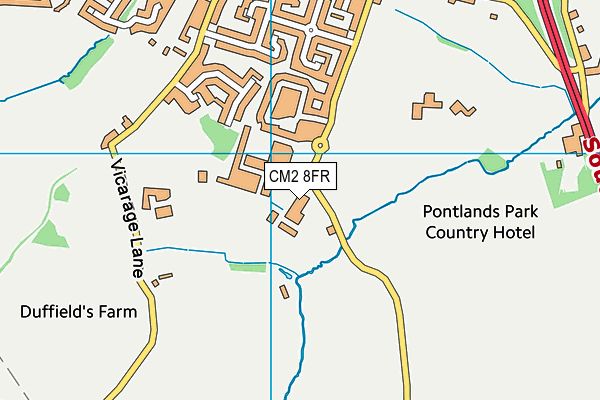 CM2 8FR map - OS VectorMap District (Ordnance Survey) CM2 8FR map - OS VectorMap District (Ordnance Survey)