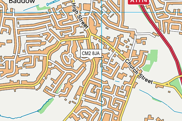CM2 8JA map - OS VectorMap District (Ordnance Survey) CM2 8JA map - OS VectorMap District (Ordnance Survey)