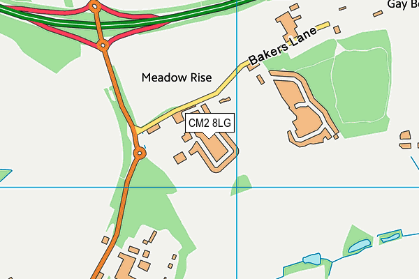 CM2 8LG map - OS VectorMap District (Ordnance Survey) CM2 8LG map - OS VectorMap District (Ordnance Survey)