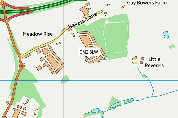 CM2 8LW map - OS VectorMap District (Ordnance Survey) CM2 8LW map - OS VectorMap District (Ordnance Survey)