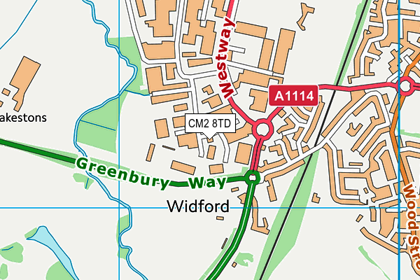 CM2 8TD map - OS VectorMap District (Ordnance Survey) CM2 8TD map - OS VectorMap District (Ordnance Survey)