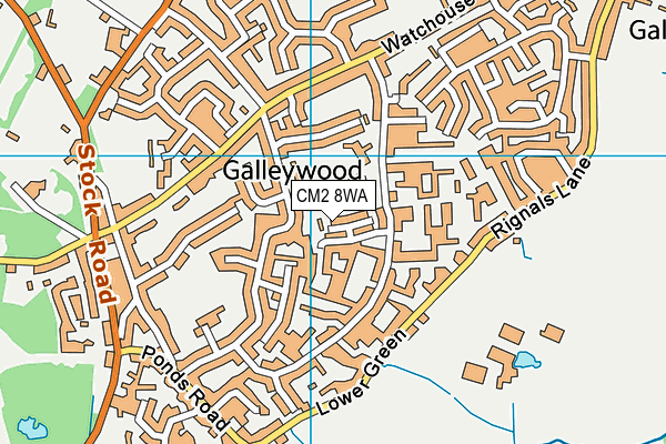 CM2 8WA map - OS VectorMap District (Ordnance Survey) CM2 8WA map - OS VectorMap District (Ordnance Survey)