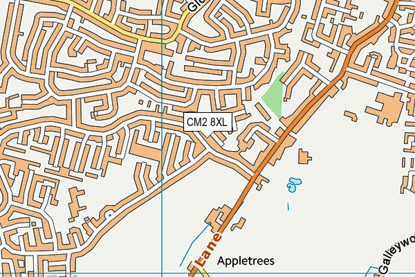 CM2 8XL map - OS VectorMap District (Ordnance Survey) CM2 8XL map - OS VectorMap District (Ordnance Survey)