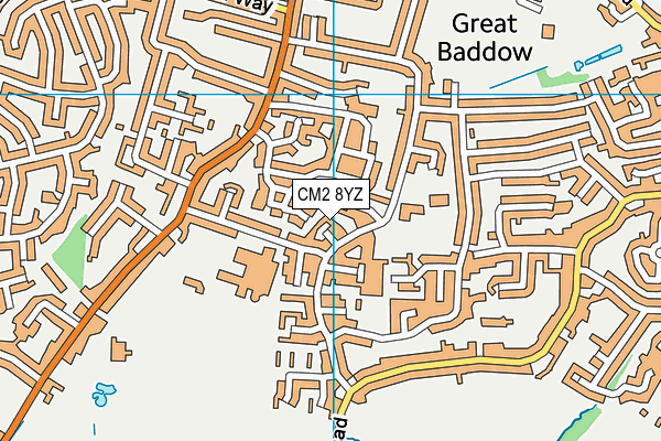 CM2 8YZ map - OS VectorMap District (Ordnance Survey) CM2 8YZ map - OS VectorMap District (Ordnance Survey)