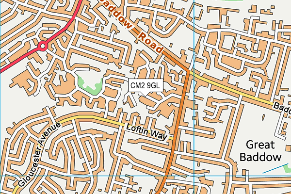 CM2 9GL map - OS VectorMap District (Ordnance Survey) CM2 9GL map - OS VectorMap District (Ordnance Survey)
