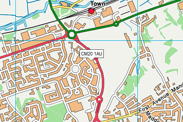 CM20 1AU map - OS VectorMap District (Ordnance Survey) CM20 1AU map - OS VectorMap District (Ordnance Survey)