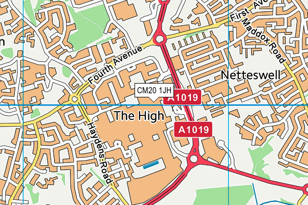 CM20 1JH map - OS VectorMap District (Ordnance Survey) CM20 1JH map - OS VectorMap District (Ordnance Survey)