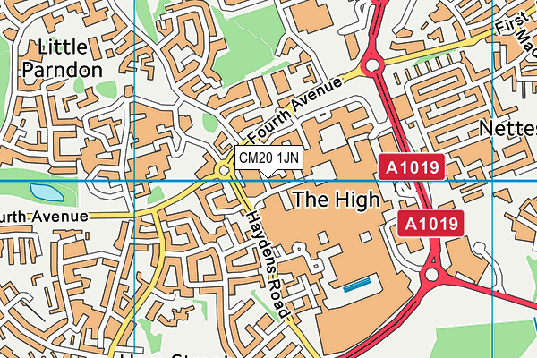 CM20 1JN map - OS VectorMap District (Ordnance Survey)