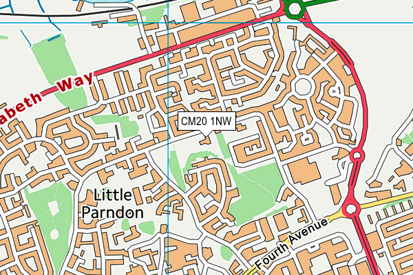 CM20 1NW map - OS VectorMap District (Ordnance Survey)