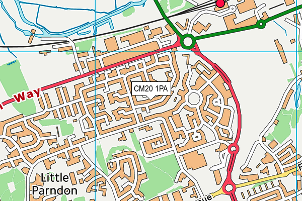 CM20 1PA map - OS VectorMap District (Ordnance Survey)