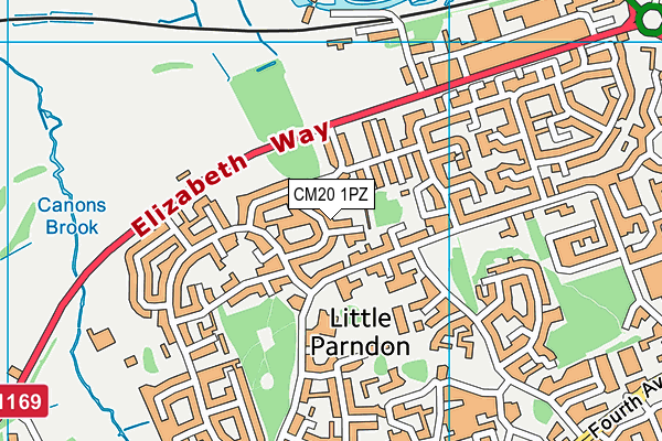 CM20 1PZ map - OS VectorMap District (Ordnance Survey) CM20 1PZ map - OS VectorMap District (Ordnance Survey)