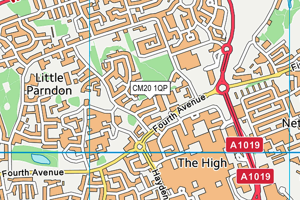 CM20 1QP map - OS VectorMap District (Ordnance Survey) CM20 1QP map - OS VectorMap District (Ordnance Survey)