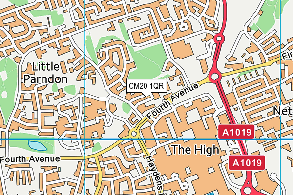 CM20 1QR map - OS VectorMap District (Ordnance Survey) CM20 1QR map - OS VectorMap District (Ordnance Survey)