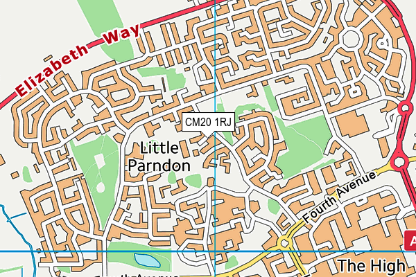 CM20 1RJ map - OS VectorMap District (Ordnance Survey)