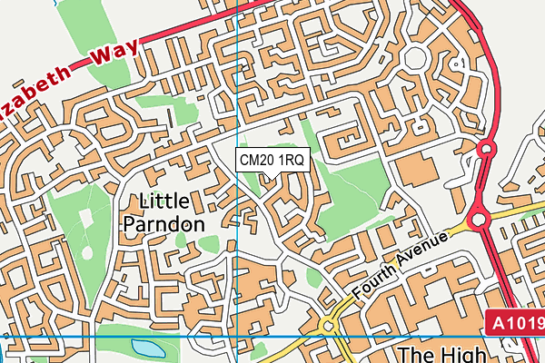 CM20 1RQ map - OS VectorMap District (Ordnance Survey) CM20 1RQ map - OS VectorMap District (Ordnance Survey)