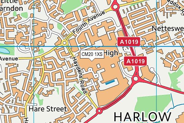 CM20 1XS map - OS VectorMap District (Ordnance Survey) CM20 1XS map - OS VectorMap District (Ordnance Survey)