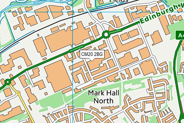 CM20 2BG map - OS VectorMap District (Ordnance Survey)