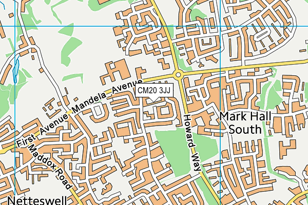 CM20 3JJ map - OS VectorMap District (Ordnance Survey)