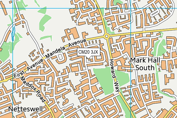 CM20 3JX map - OS VectorMap District (Ordnance Survey) CM20 3JX map - OS VectorMap District (Ordnance Survey)