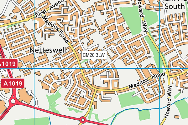 CM20 3LW map - OS VectorMap District (Ordnance Survey) CM20 3LW map - OS VectorMap District (Ordnance Survey)