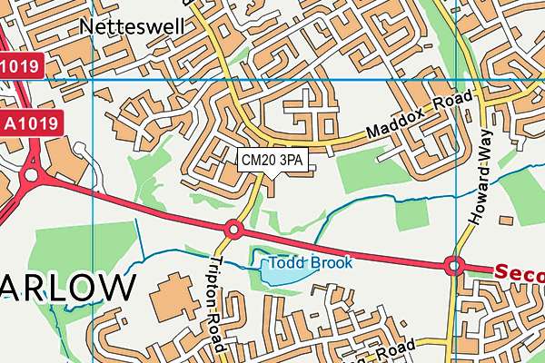 CM20 3PA map - OS VectorMap District (Ordnance Survey) CM20 3PA map - OS VectorMap District (Ordnance Survey)