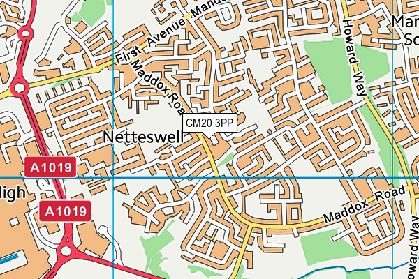 CM20 3PP map - OS VectorMap District (Ordnance Survey) CM20 3PP map - OS VectorMap District (Ordnance Survey)