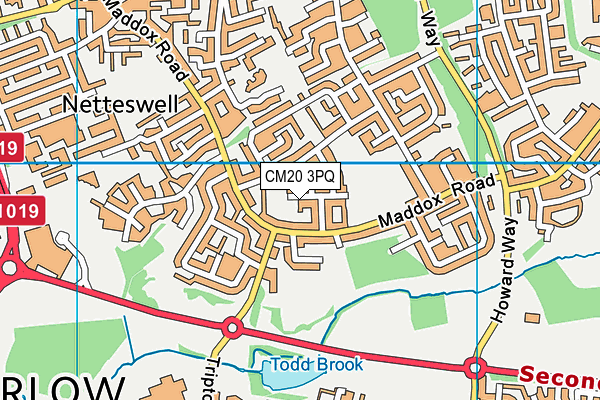 CM20 3PQ map - OS VectorMap District (Ordnance Survey)